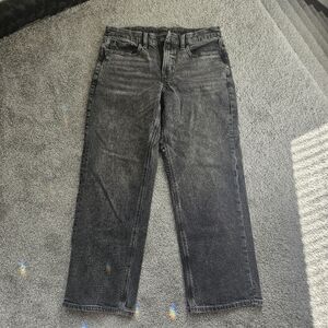 American Eagle Outfitters Women's Black Curvy Straight Jeans 12 Short